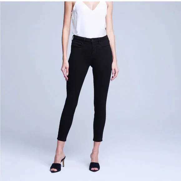 L’Agence Margot High Rise Skinny Jeans Black Size 29 Baddie Edgy Goth Grunge - Picture 1 of 11